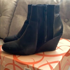 Via Spiga Filomena Black Wedge Boots